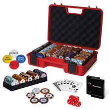 Load image into Gallery viewer, RUNIC Exclusive Poker Set 300 pcs, 14 Gram Clay Poker Chips for Texas Holdem, Black Jack, Casino Grade Chips, Features a Tasteful Shock Resistant Poker Case (Red)
