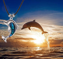Load image into Gallery viewer, Blue Abalone Paua Dolphin Pendant Necklace Jewelry (Dolphin Big 1#)