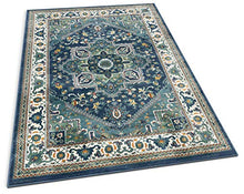 Load image into Gallery viewer, Well Woven Jada Blue Traditional Medallion Area Rug 5x7 (5'3" x 7'3")