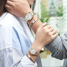 Load image into Gallery viewer, Small Dial Silver and Gold Watches for Women,Fashion Ladies Day and Date Watch,Stainless Steel Lady Wristwatch Large Number,OLEVS Waterproof Woman Watches Two Tone Dress Female Watch relojes de Mujer