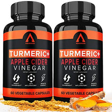 Load image into Gallery viewer, Turmeric Curcumin Capsules Bioperine 1650mg Supplements with Apple Cider Vinegar Black Pepper Ginger Extract, Tumeric Organic Powder Pills, Premium Joint & Healthy Inflammatory Support (2-Pack)