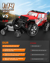 Load image into Gallery viewer, 1:14 Scale Big RC Car, caivun RC Cars 4WD Off Road Hobby Trucks 40+ KM/H High Speed Remote Control Car with Two 1500mAh Batteries, 2.4GHz All Terrain Toy Vehicle Crawler Gift for Adults Teens Boys