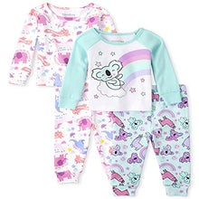 Load image into Gallery viewer, The Children's Place Baby Toddler Girls Animals Snug Fit Cotton Pajamas 2-Pack, CRYSTALMNT, 4T