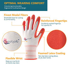 Load image into Gallery viewer, COOLJOB Gardening Gloves for Women and Ladies, 6 Pairs Breathable Rubber Coated Yard Garden Gloves, Outdoor Protective Work Gloves with Grip, Medium Size Fits Most, Red & Green