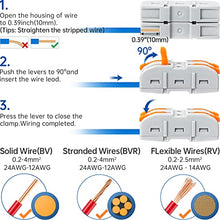 Load image into Gallery viewer, GKEEMARS 50 Pcs Lever Wire Nut Connector, 1 Conductor Compact Wire Connectors Splicing Connectors for Circuit Inline 28-12 AWG