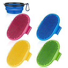 Load image into Gallery viewer, DOYOO 4 Pack Dog Brush, Pet Cat Dog Bowl cat/dog brush,Soothing Massage Rubber brush , for Long Short Haired Dogs and Cats, band Collapsible Travel Pet Cat Dog Bowl