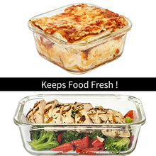 Load image into Gallery viewer, Razab 35 Pc Set Glass Food Storage Containers with Lids - Glass Meal Prep Containers Airtight Glass Bento Boxes BPA-Free 100% Leak Proof (15 lids,15 glass & 5 Plastic Sauce/Dip Containers)