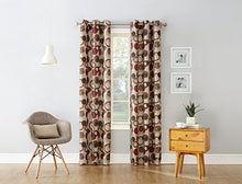 Load image into Gallery viewer, No. 918 43108 Celestial Geometric Print Grommet Curtain Panel, 48" x 63", Paprika Red