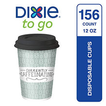 Load image into Gallery viewer, Dixie to Go Disposable Hot Beverage Paper Coffee Cups with Lids, 12 Oz, 156 Count, Assorted Designs, Gold (23710)