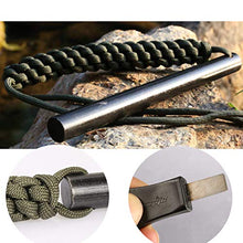 Load image into Gallery viewer, bayite 1/2 x 6 Inch Survival Drilled Flint Steel Fire Starter Ferrocerium Rod Kit with Striker-Pro Striker Paracord Landyard Handle Large