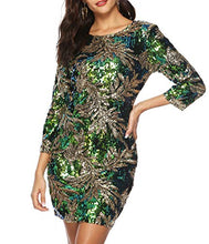 Load image into Gallery viewer, Zshujun Women's 1920s Glitter Sequin Mini Party Dress Club Bodycon Gowns 2467(Green, S)