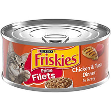 Load image into Gallery viewer, Purina Friskies Gravy Wet Cat Food, Prime Filets Chicken & Tuna Dinner in Gravy - (24) 5.5 oz. Cans