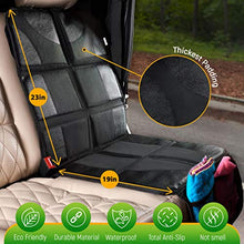 Load image into Gallery viewer, Car Seat Protector + Rear Seat Organizer For Kids - Waterproof & Stain Resistant Protective Backseat Kick Mat W/Storage Pockets & Tablet Holder - Baby Travel Kickmat & Front/Back Seat Cover Set