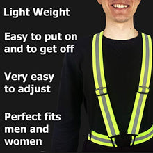 Load image into Gallery viewer, Reflective Vest with Reflective Bands - Reflective Running Gear for Men and Women for Night Running, Biking, Walking. Reflective Running Vest, Safety Straps, Reflector Strips (Green Vest + 4 Bands)