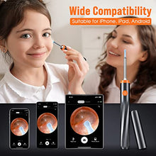 Load image into Gallery viewer, Ear Cleaner with Camera, Ear Wax Removal with 8 Pcs Ear Set, Ear Cleaning Kit with 6 Ear Spoon, Earwax Removal Tool with Light,Otoscope for iPad, iPhone, Android Phones