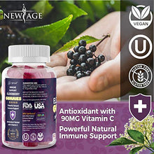 Load image into Gallery viewer, (2-Pack) Premium Elderberry Gummies by New Age for Adults Kids with Vitamin C, Zinc, Propolis - Sambucus Black Elderberry Gummy Extract - Gluten Free & Vegetarian - 120 Gummies