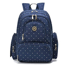 Load image into Gallery viewer, Qimiaobaby Multi-function Baby Diaper Bag Backpack with Changing Pad and Portable Insulated Pocket (Blue dots)