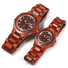 Load image into Gallery viewer, Bewell ZS-100B Wooden Watch Quartz Movement Couple Watches Date Display His and Hers Wristwatches Set