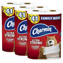 Load image into Gallery viewer, Charmin Ultra Strong Clean Touch Toilet Paper, 24 Family Mega Rolls and Bounty Quick-Size Paper Towels,12 Family Rolls, Bundle (Packaging May Vary)