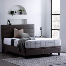 Load image into Gallery viewer, Edenbrook Johnson Upholstered Bed with Built-in Drawers-Modern Channel Tufted Headboard-Easy Assembly-Queen, Charcoal