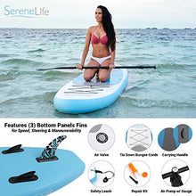 Load image into Gallery viewer, SereneLife Inflatable Stand Up Paddle Board (6 Inches Thick) with Premium Accessories & CarryBag | Wide Stance, Bottom Fin for Paddling, Surf Control, Non-Slip Deck