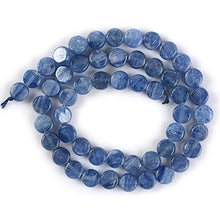 Load image into Gallery viewer, Natural Gemstone Kyanite 8mm Coin Disc Loose Beads 16 Inch