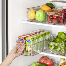 Load image into Gallery viewer, HOOJO Refrigerator Organizer Bins - 8pcs Clear Plastic Bins For Fridge, Freezer, Kitchen Cabinet, Pantry Organization and Storage, BPA Free Fridge Organizer, 12.5" Long