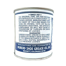 Load image into Gallery viewer, Huberd’s Shoe Grease, 7.5oz: Waterproofs, Softens, Conditions Leather. Protects Shoes, Boots, Sporting Goods, Saddle & Tack. Restores Dry, Cracked, Scratched Leather. Small Batched since 1921!
