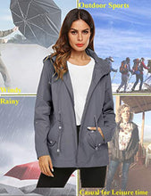 Load image into Gallery viewer, Avoogue Warm Rain Coats for Women Water-Resistant Jacket Gray XXL