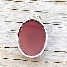 Load image into Gallery viewer, Yemeni Red Aqeeq Stone Pendant For Ladies | Aqeeq Pendant | Aqeeq Necklace | Aqeeq Shia | Akik Stone | Abyssinian Stone | Sterling Silver 92.5 | Engraved Aqeeq |Wa In Yakadul Lazina Verse Yemeni Agate