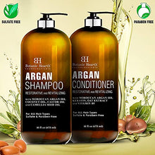 Load image into Gallery viewer, Botanic Hearth Argan Oil Shampoo & Conditioner Set (16 oz each) and Keratin Hair Serum (8 oz) Bundle