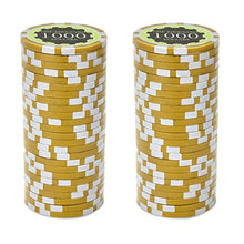 Load image into Gallery viewer, Brybelly Eclipse Poker Chips Heavyweight 14-Gram Clay Composite - Pack of 50 ($1000 Yellow)