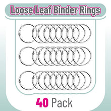 Load image into Gallery viewer, Mr. Pen- Loose Leaf Binder Ring, 40 Pack, Binder Rings 1 Inch, Binder Rings, Book Rings, Metal Rings for Index Cards, Rings for Flash Cards, Index Card Rings, Paper Rings, Small Binder Ring, Book Ring