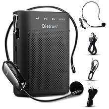 Load image into Gallery viewer, 20W Wireless Voice Amplifier for Teachers with Wireless Microphone Headset, Bietrun Portable Rechargeable(Work of 6 hrs)Loud Bluetooth PA Speaker with Wired Mic Headset for Teaching, Coach, Instructor