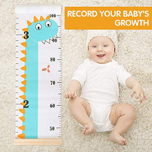 Load image into Gallery viewer, Outivity Growth Chart for Kids, Height Chart for Kids/Boys/Girls/Baby, Canvas & Wooden, Removable Growth Height Chart, Wall Room Decor - Dinosaur