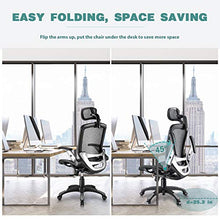 Load image into Gallery viewer, Gabrylly Ergonomic Mesh Office Chair, High Back Desk Chair - Adjustable Headrest with Flip-Up Arms, Tilt Function, Lumbar Support and PU Wheels, Swivel Computer Task Chair