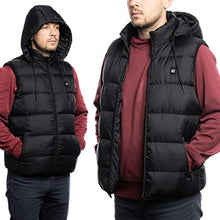 Load image into Gallery viewer, Foxelli Heated Vest - Lightweight USB Rechargeable Heated Vest for Men with Battery Included, Black, Large