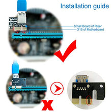 Load image into Gallery viewer, Ubit 6 Pack PCI-E Riser Express Cable 16X to 1X ( Dual-6pin / MOLEX) with Led Graphics Extension Ethereum ETH Mining Powered Riser Adapter Card+60cm USB 3.0 Cable