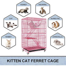 Load image into Gallery viewer, kkkki Luxury 3-Tier Cat Ferret Cage Portable Cat Home Fold Pet Cat Cage Playpen