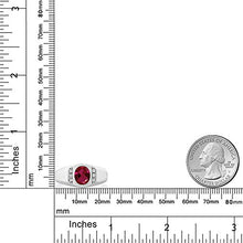 Load image into Gallery viewer, Gem Stone King Men's 925 Sterling Silver Red Created Ruby and White Created Sapphire Ring (1.21 Ct) (Size 10)