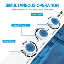 Load image into Gallery viewer, KUPPET Compact Twin Tub Portable Mini Washing Machine 21lbs Capacity, Washer(14.4lbs)&Spiner(6.6lbs)/Built-in Drain Pump/Semi-Automatic