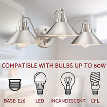 Load image into Gallery viewer, Kira Home Welton 25.5" Modern Industrial 3-Light Vanity/Bathroom Light, Brushed Nickel Finish