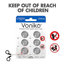 Load image into Gallery viewer, VONIKO 3 Volt CR2032 Battery 6 Pack – Lithium Batteries – 2032 Button Battery Flat – 7 Years Shelf Life