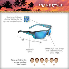 Load image into Gallery viewer, Maui Jim Barrier Reef Wrap Sunglasses, Blue W/Turquoise/Blue Hawaii Polarized, Medium