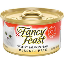 Load image into Gallery viewer, Purina Fancy Feast Grain Free Pate Wet Cat Food, Classic Pate Savory Salmon Feast - (Pack of 24) 3 oz. Cans
