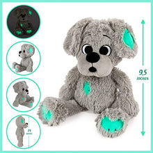 Load image into Gallery viewer, Cute Stuffed Dog with Puppy Superpowers – Glow in Dark Patches for Sweet Dreams & Bedtime Comfort – Perfect Puppy Stuffed Animal Teddy Bear Toy for Boys, Girls – Plush 14 inches (no Batteries Needed)