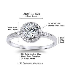 Load image into Gallery viewer, Oxford Diamond Co Halo Set Solitaire Cubic Zirconia Promise Engagement Ring .925 Sterling Silver Ring Size 10