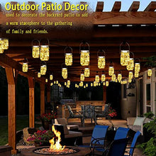 Load image into Gallery viewer, Cooo 8 Pack Outdoor Solar Lantern 30LED Mason Jar Lights Solar Powered,Waterproof Hanging Outdoor Patio Porch Garden Yard Backyard Balcony Lawn Pool Decor (Hangers & Handmade Jars included)-Warm White