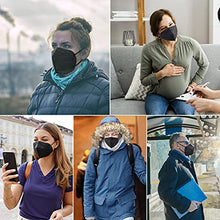 Load image into Gallery viewer, FGCCJP KN95 Face Mask 30pcs Disposable Face Masks Individual Packed Safety 5 Layers Breathable Cup Dust Masks Filtration>95% for Adults Men Women(Black)