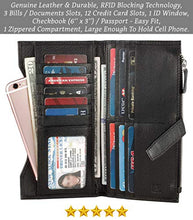 Load image into Gallery viewer, Mou Meraki Women RFID Blocking Real Leather Bifold Wallets For Women-Shield Against Identity Theft (Black)